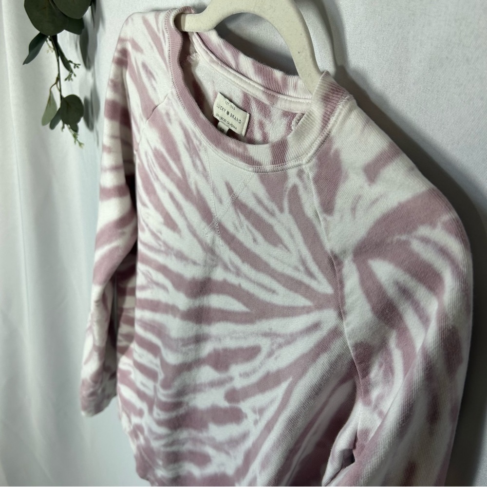 Lucky Brand | Tie Dye Light Purple White Sweatshirt Women’s Size Small - Picture 4 of 13